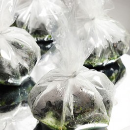 Onfalos steamed bags with asian greens